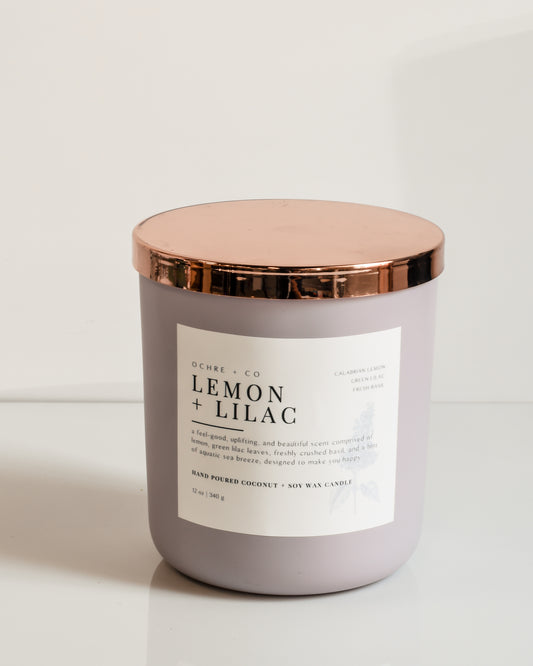 Lemon + Lilac - Coconut Soy Candle